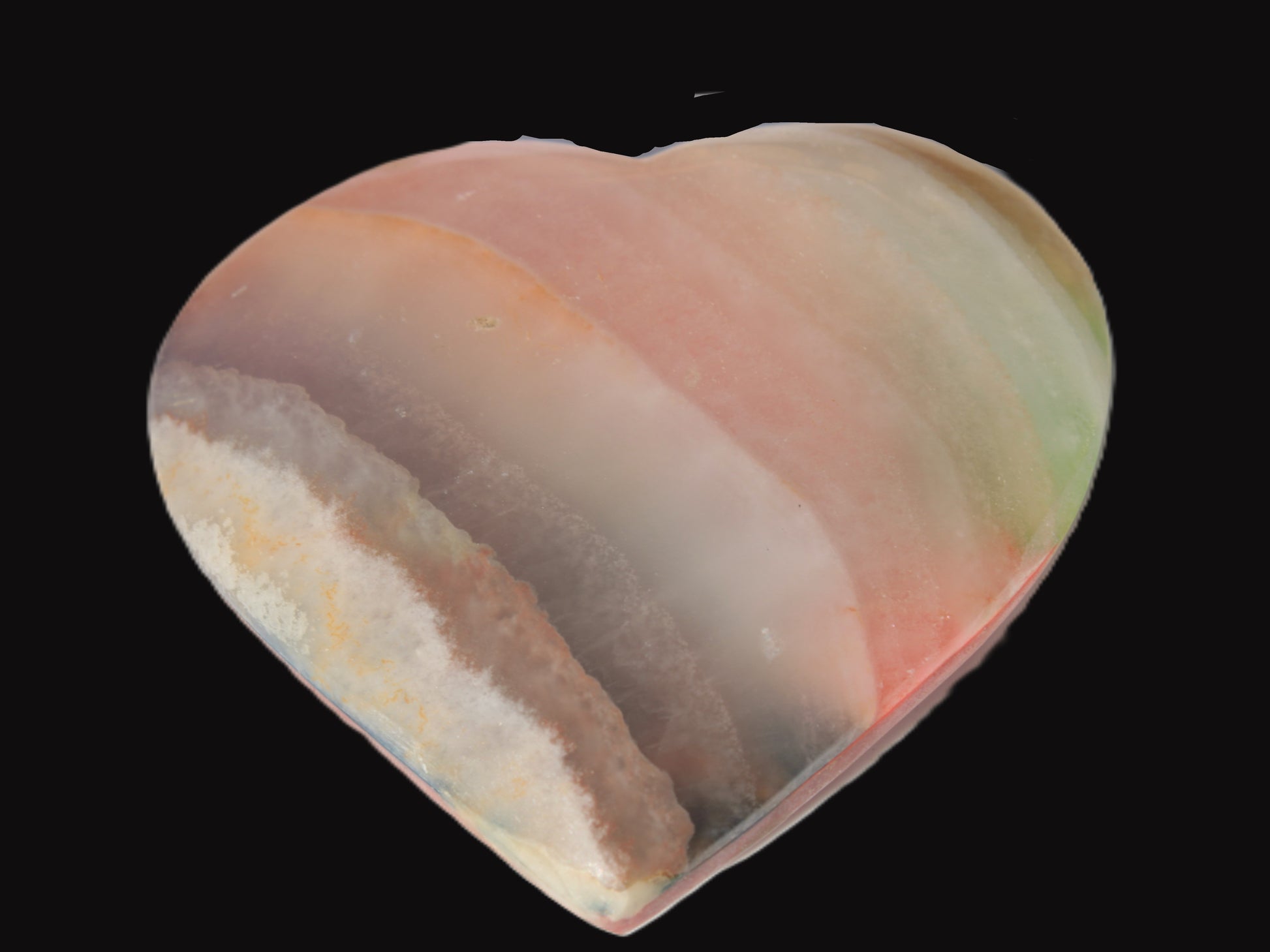 Heart hand-carved in dyed Calcite from Pakistan 72*68*16mm 126.6g Rocks and Things