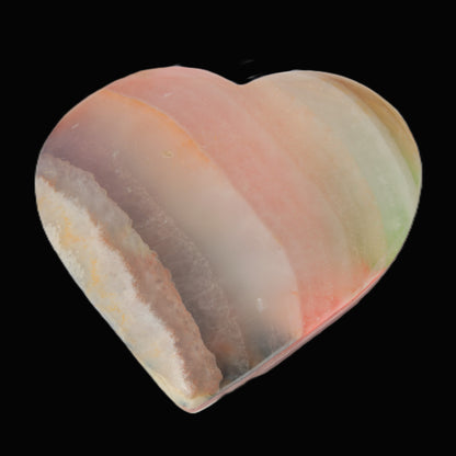 Heart hand-carved in dyed Calcite from Pakistan 72*68*16mm 126.6g Rocks and Things