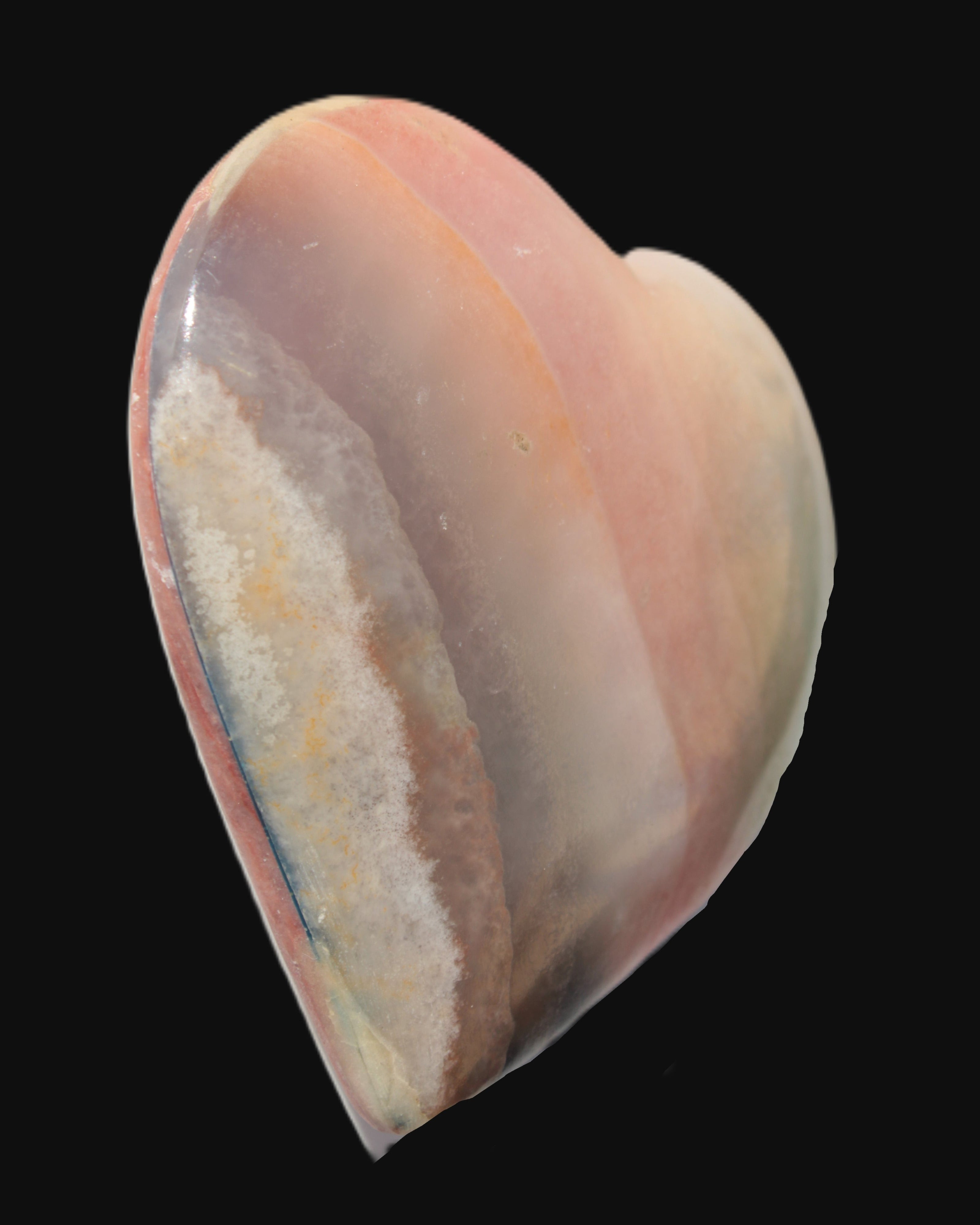 Heart hand-carved in dyed Calcite from Pakistan 72*68*16mm 126.6g in sunlight - Rocks and Things Store
