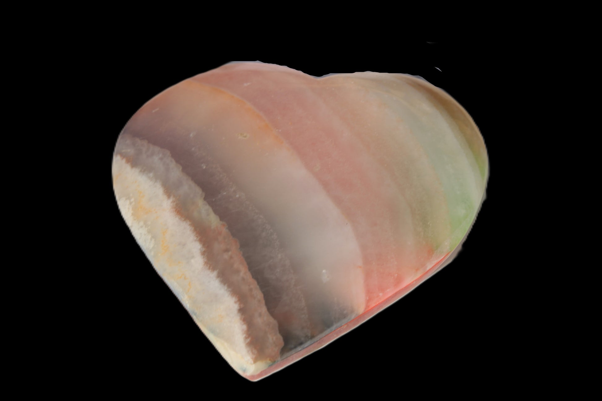 Heart hand-carved in dyed Calcite from Pakistan 72*68*16mm 126.6g Rocks and Things