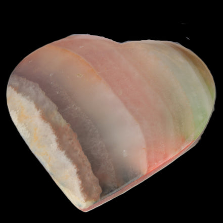 Heart hand-carved in dyed Calcite from Pakistan 72*68*16mm 126.6g in sunlight - Rocks and Things Store