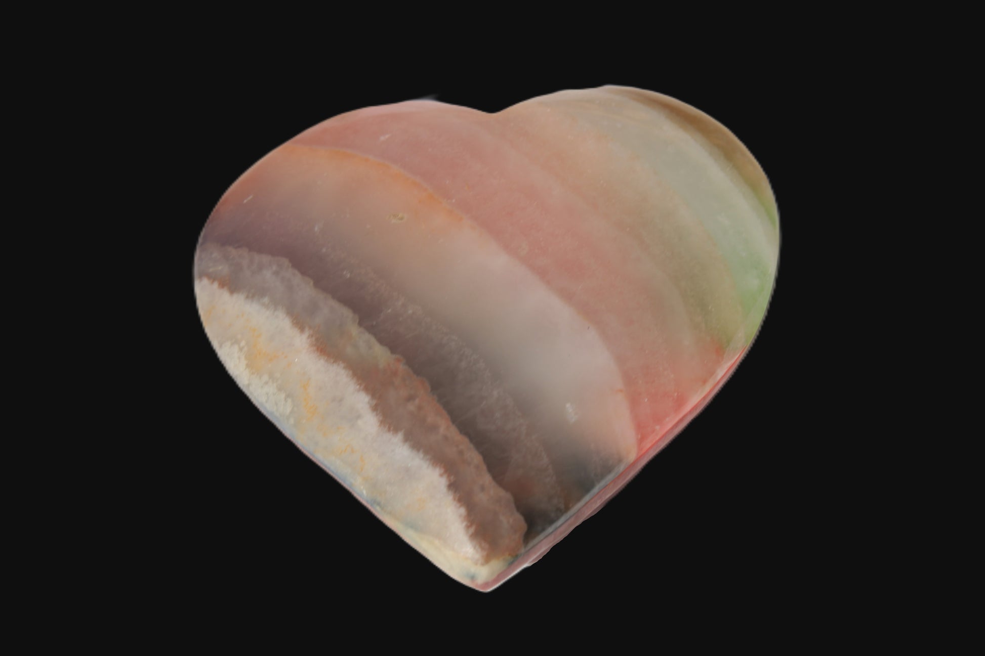 Heart hand-carved in dyed Calcite from Pakistan 72*68*16mm 126.6g Rocks and Things