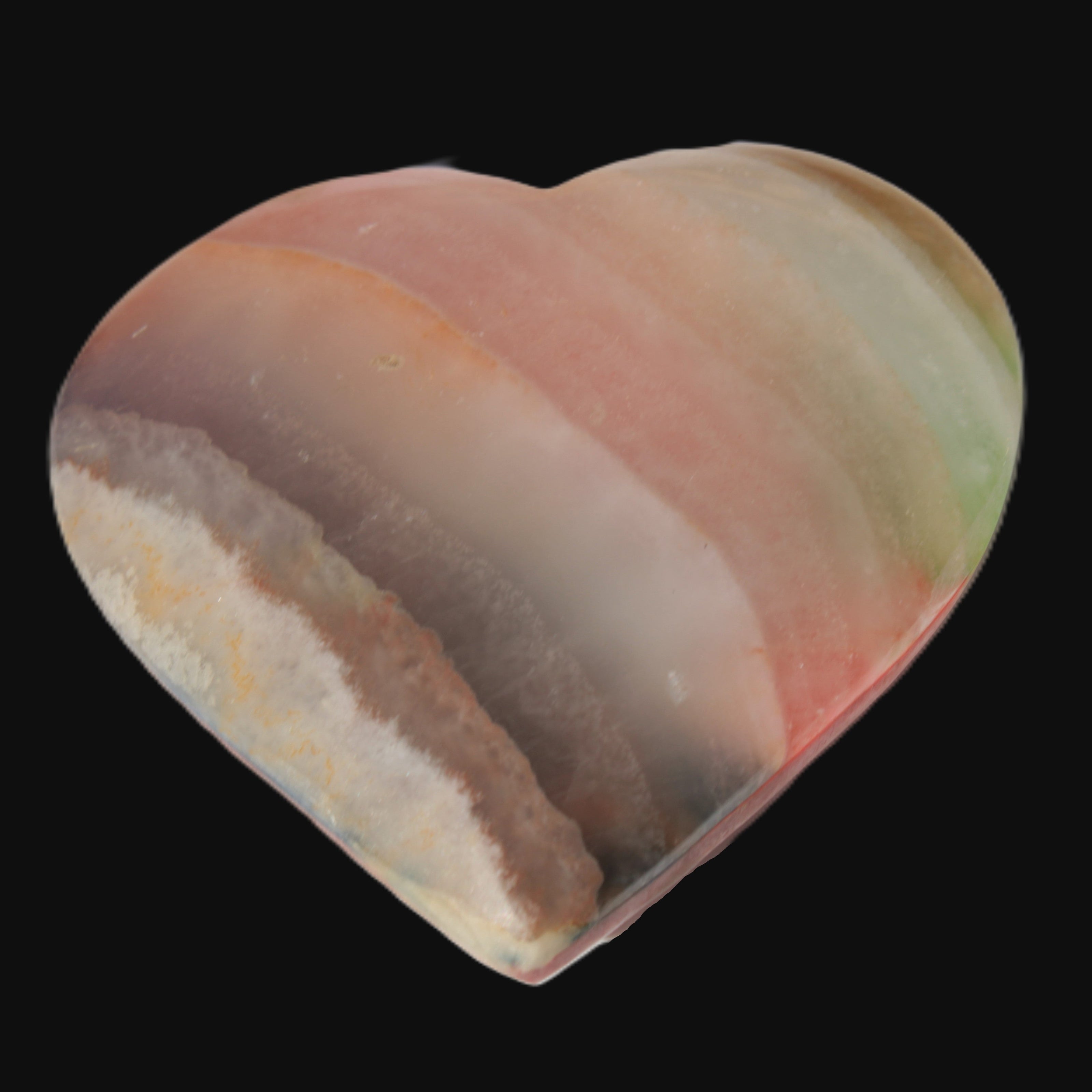 Heart hand-carved in dyed Calcite from Pakistan 72*68*16mm 126.6g in sunlight - Rocks and Things Store
