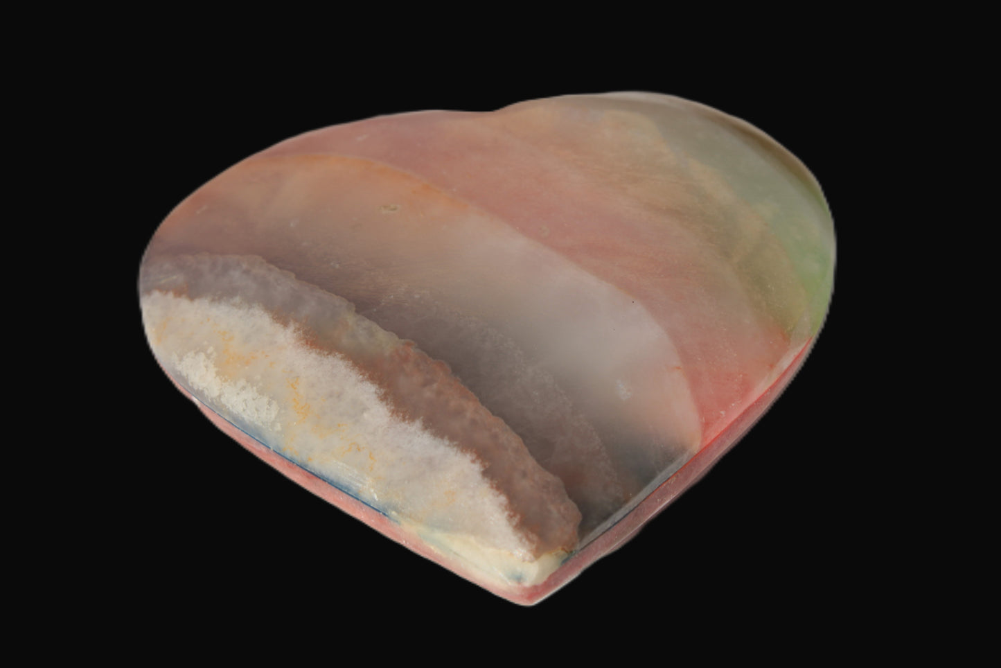 Heart hand-carved in dyed Calcite from Pakistan 72*68*16mm 126.6g Rocks and Things