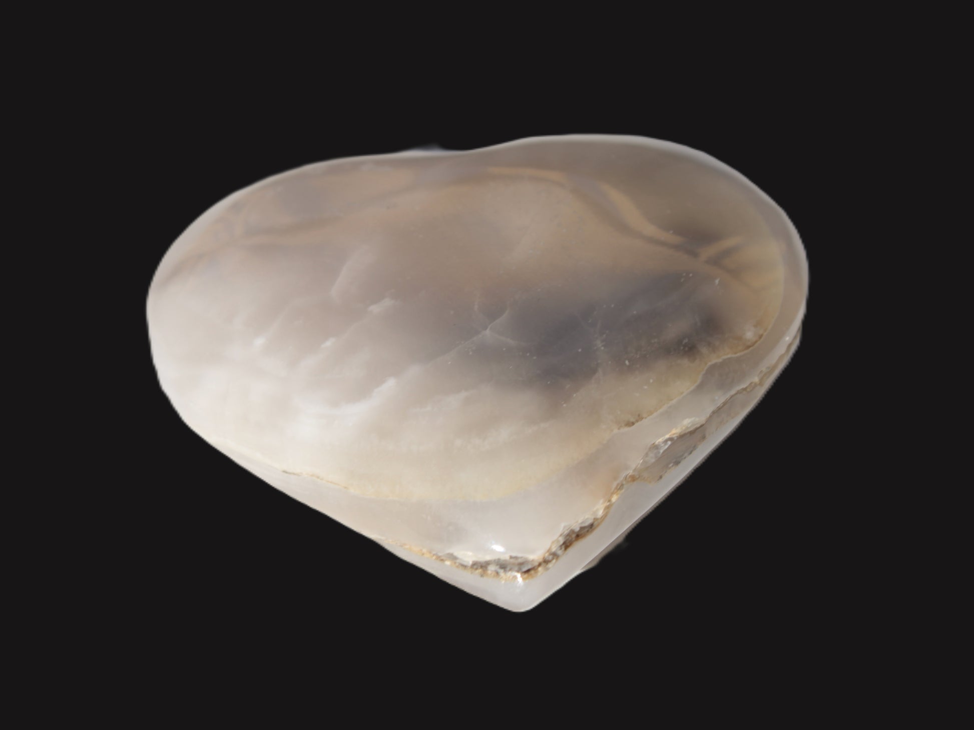 Mangano Calcite hand-carved heart 67-94mm  129-274g Rocks and Things