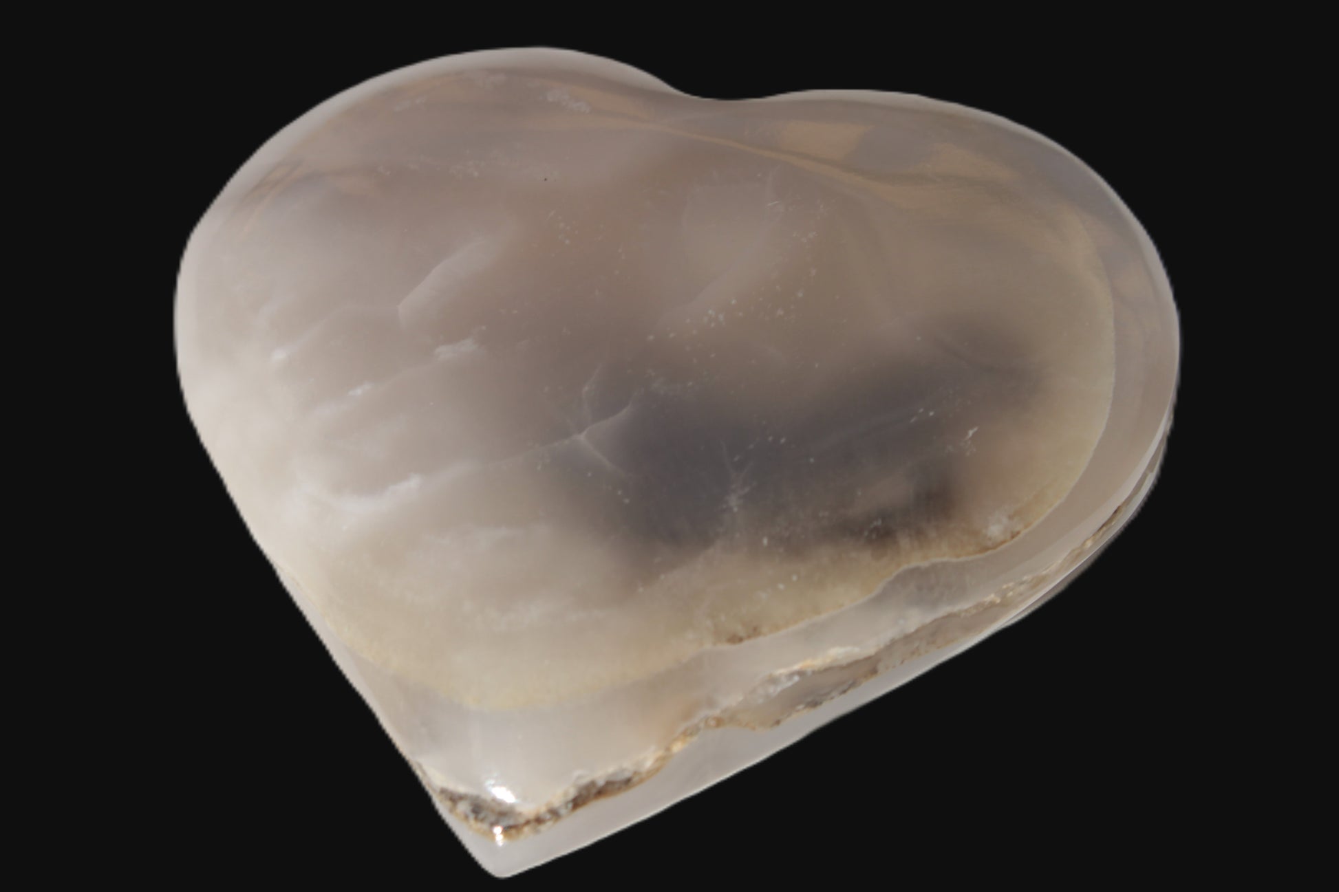 Mangano Calcite hand-carved heart 67-94mm  129-274g Rocks and Things