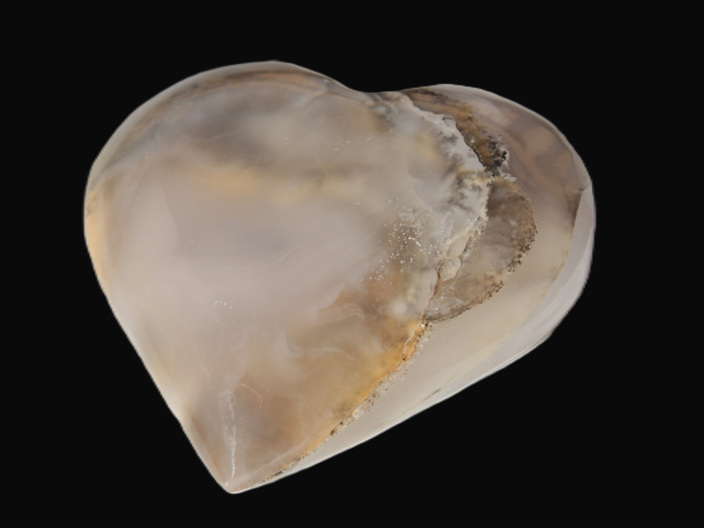 Mangano Calcite hand-carved heart 67-94mm  129-274g Rocks and Things