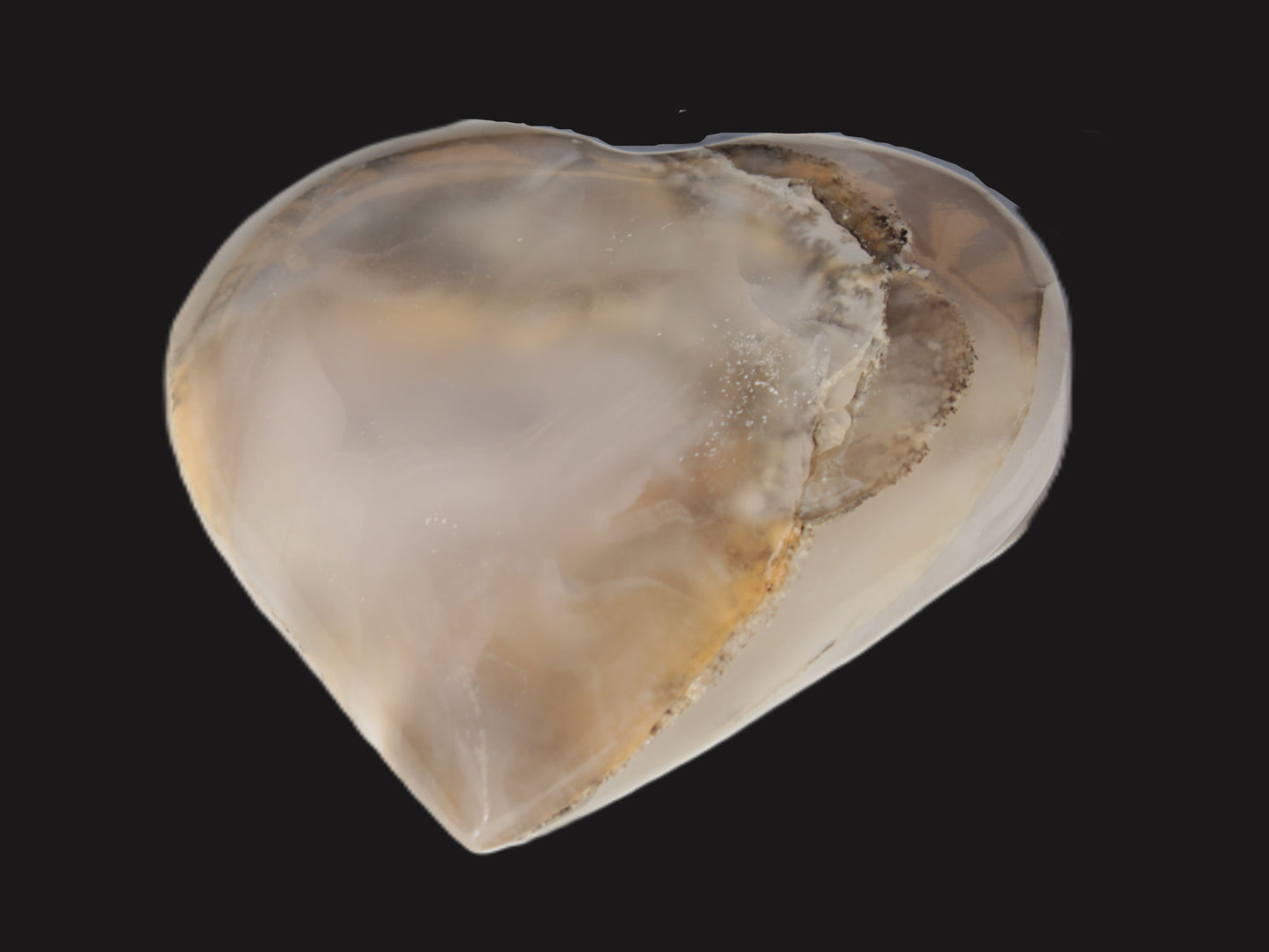 Mangano Calcite hand-carved heart 67-94mm  129-274g Rocks and Things