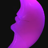 Mangano Calcite smiling Crescent Moon 70*132.22mm 331g in UV light  - Rocks and Things Store