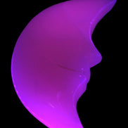 Mangano Calcite smiling Crescent Moon 70*132.22mm 331g in UV light  - Rocks and Things Store