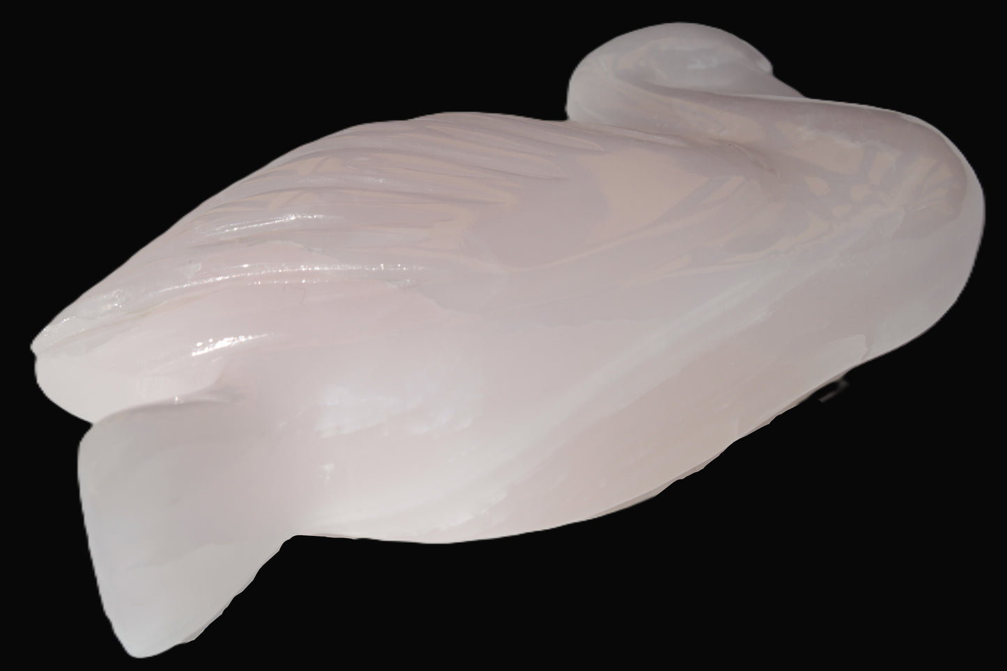 Mangano Calcite hand-carved Swan 140*82*32mm 511g Rocks and Things