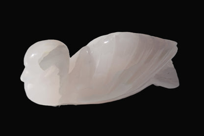 Mangano Calcite hand-carved Swan 140*82*32mm 511g Rocks and Things