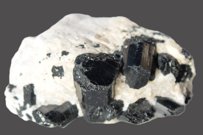 Black Tourmaline cluster in Calcite matrix 78*36*68mm 254g Rocks and Things