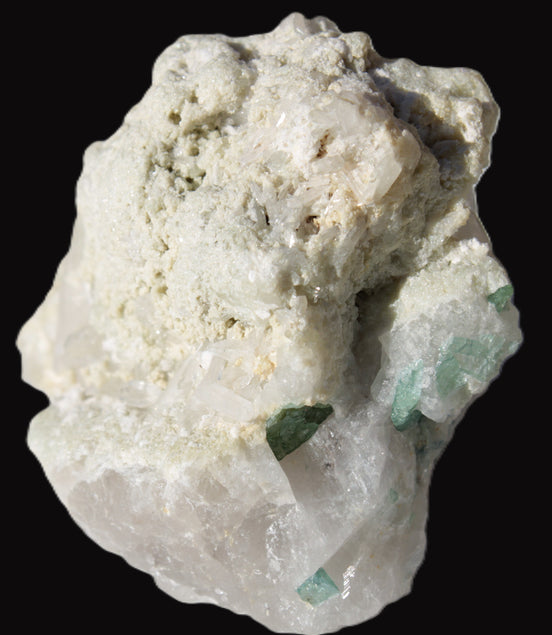 Green Tourmaline cluster in Calcite matrix from Afghanistan 57mm 97g Rocks and Things