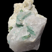 Green Tourmaline cluster in Calcite matrix from Afghanistan 57mm 97g Rocks and Things