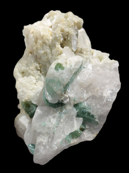 Green Tourmaline cluster in Calcite matrix from Afghanistan 57mm 97g Rocks and Things