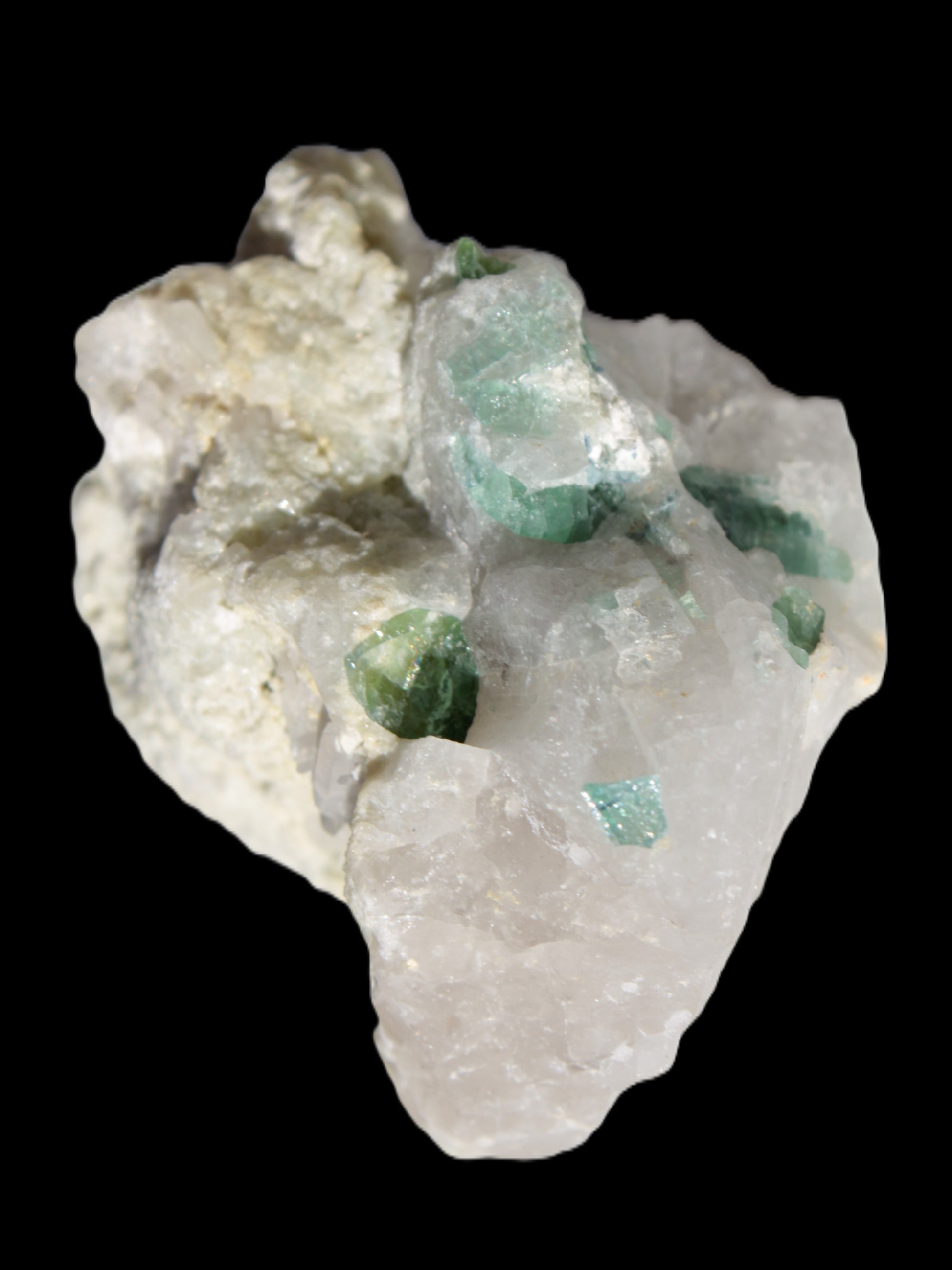 Green Tourmaline cluster in Calcite matrix from Afghanistan 57mm 97g Rocks and Things