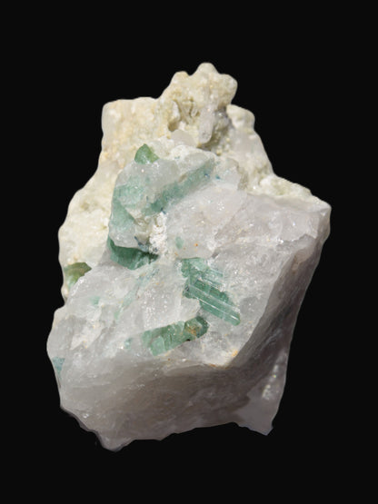 Green Tourmaline cluster in Calcite matrix from Afghanistan 57mm 97g Rocks and Things