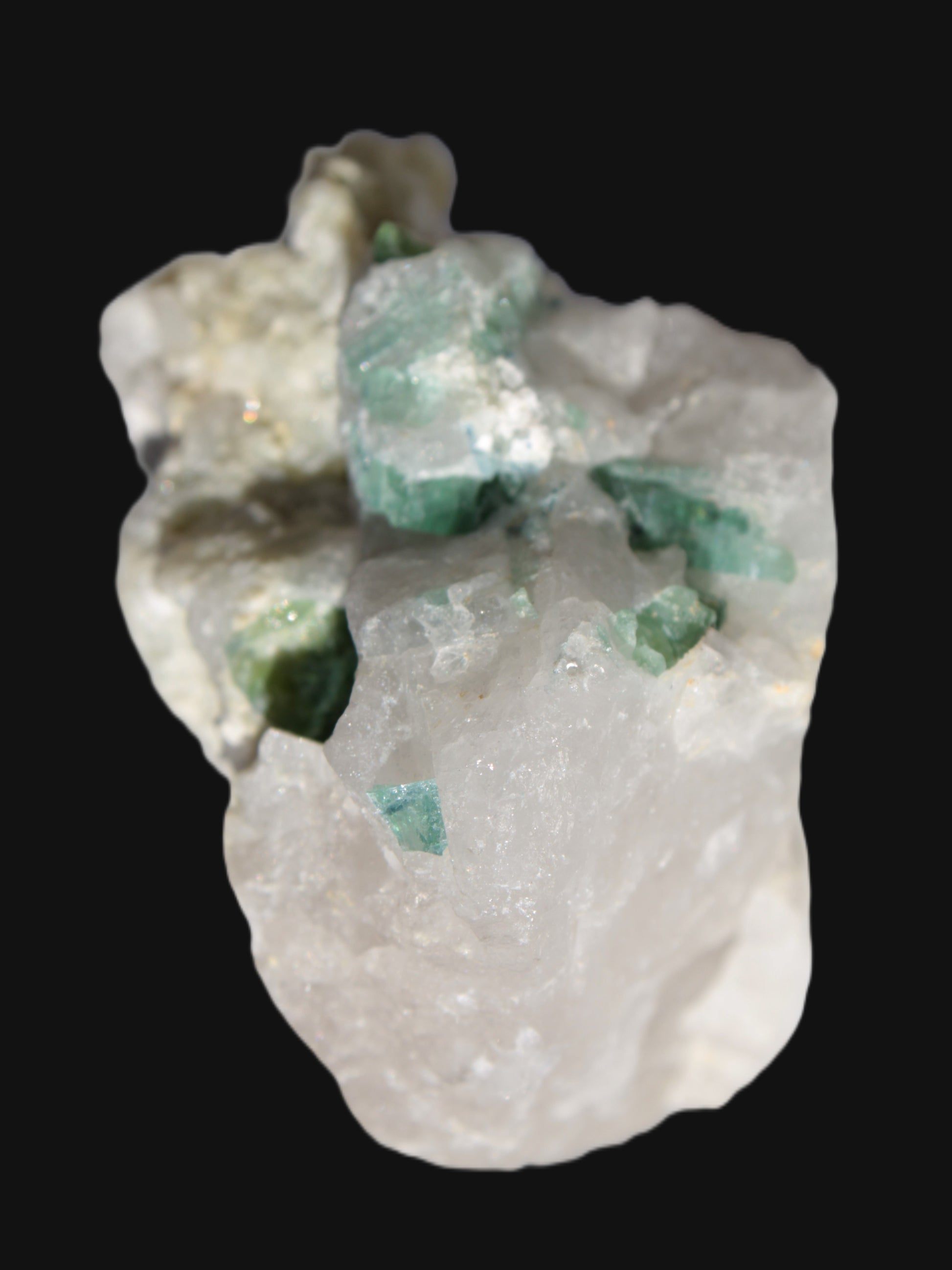 Green Tourmaline cluster in Calcite matrix from Afghanistan 57mm 97g Rocks and Things