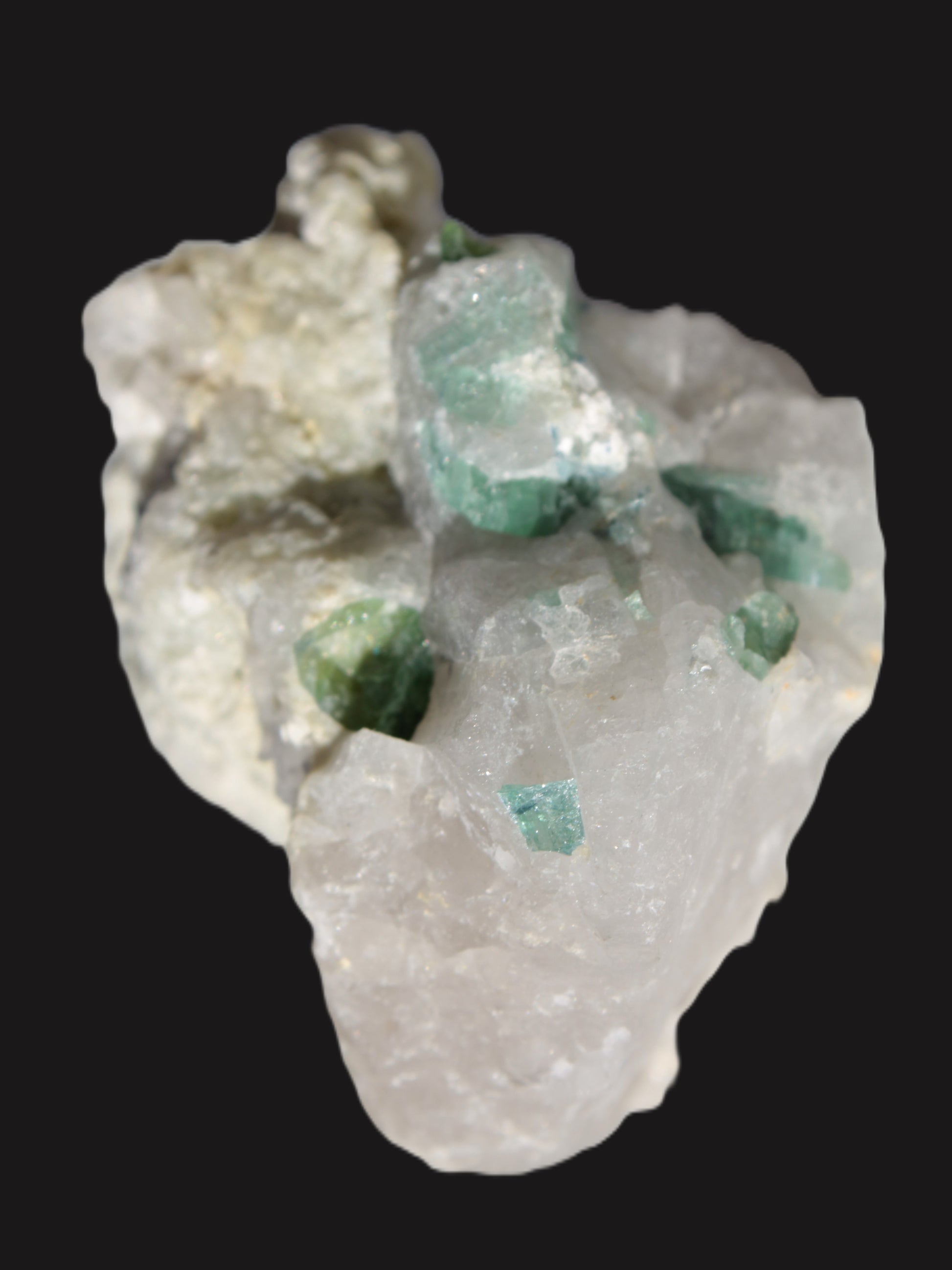 Green Tourmaline cluster in Calcite matrix from Afghanistan 57mm 97g Rocks and Things