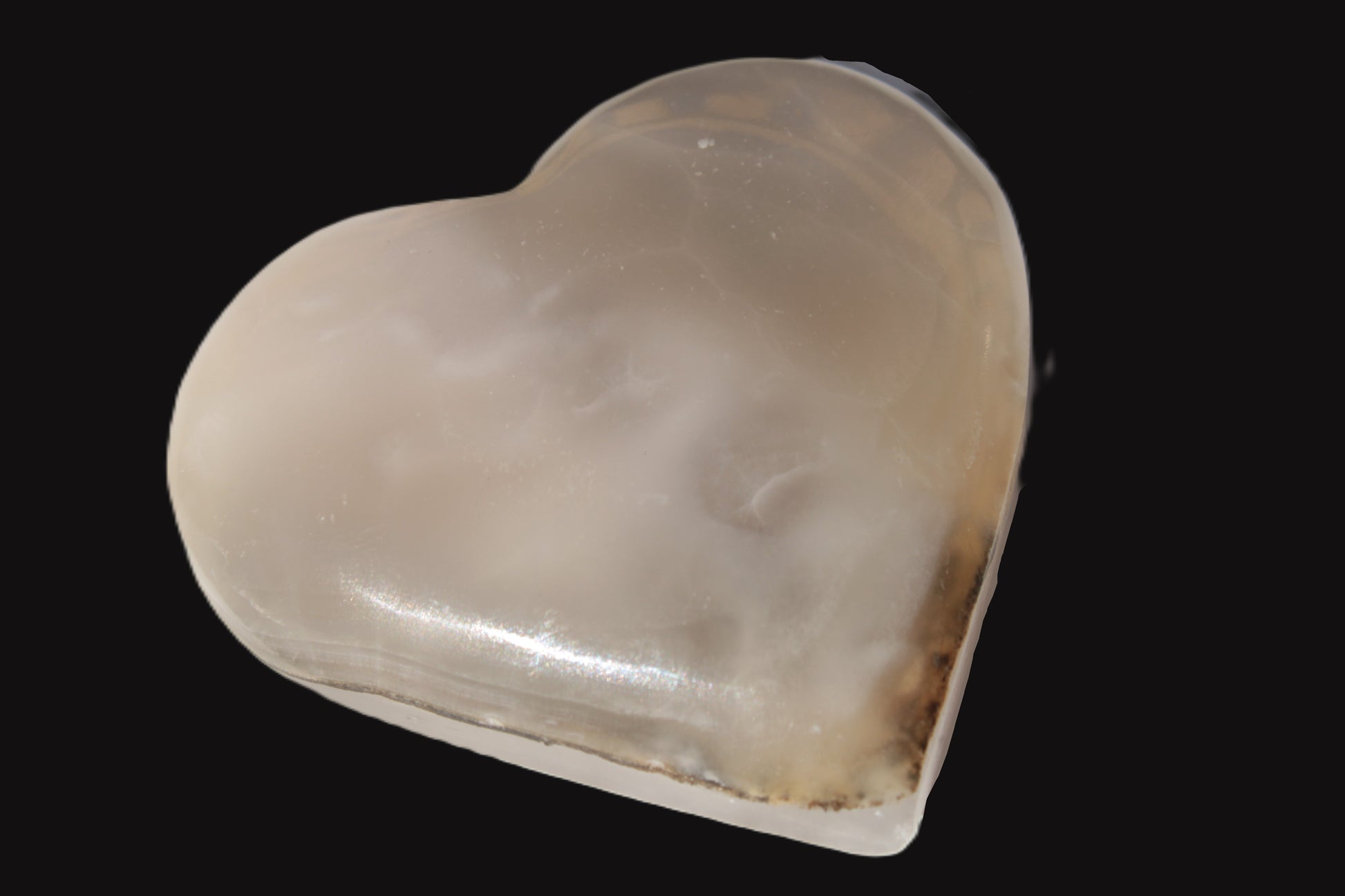 Mangano Calcite hand-carved heart 67-94mm  129-274g Rocks and Things