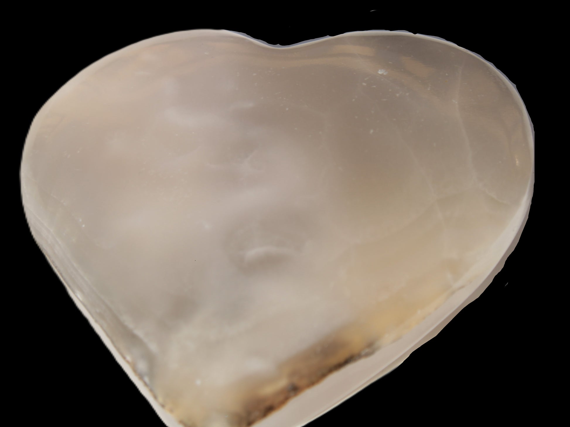 Mangano Calcite hand-carved heart 67-94mm  129-274g Rocks and Things