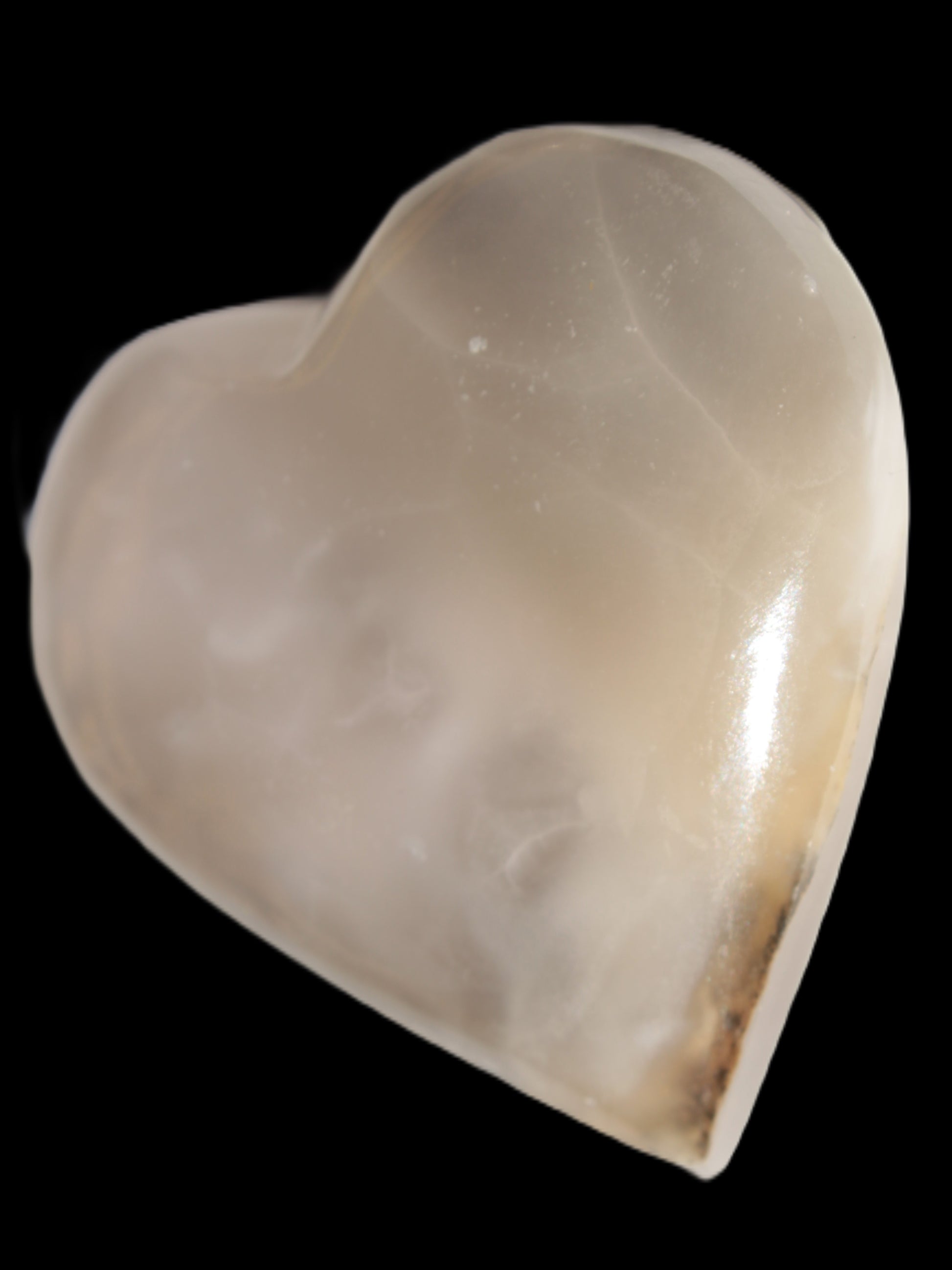 Mangano Calcite hand-carved heart 67-94mm  129-274g Rocks and Things