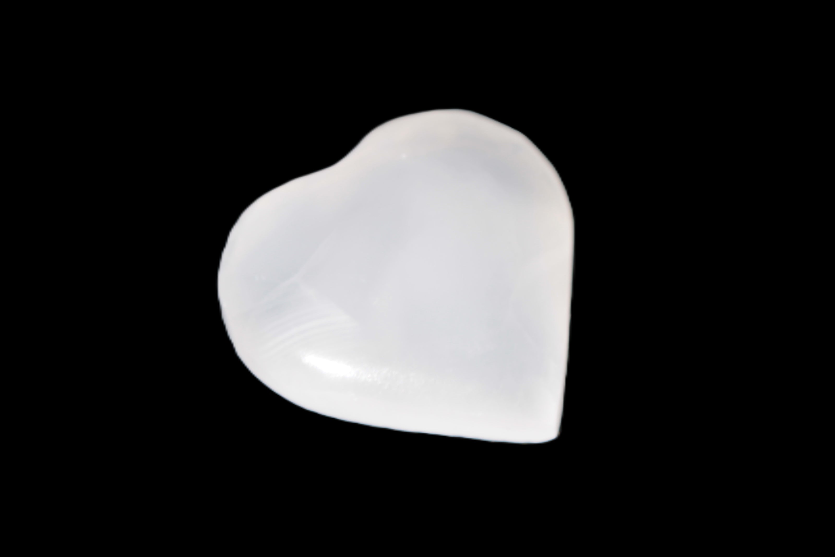 Mangano Calcite hand-carved heart 28/32mm 16g Rocks and Things