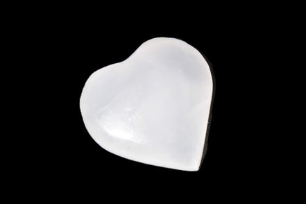 Mangano Calcite hand-carved heart 28/32mm 16g Rocks and Things