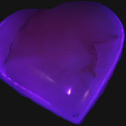 Mangano Calcite heart 38mm 20-25g  in UV light - Rocks and Things Store