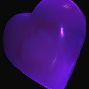 Mangano Calcite heart 38mm 20-25g  in UV light - Rocks and Things Store