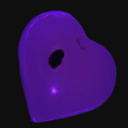 Mangano Calcite heart 38mm 20-25g  in UV light - Rocks and Things Store