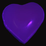 Mangano Calcite heart 38mm 20-25g  in UV light - Rocks and Things Store