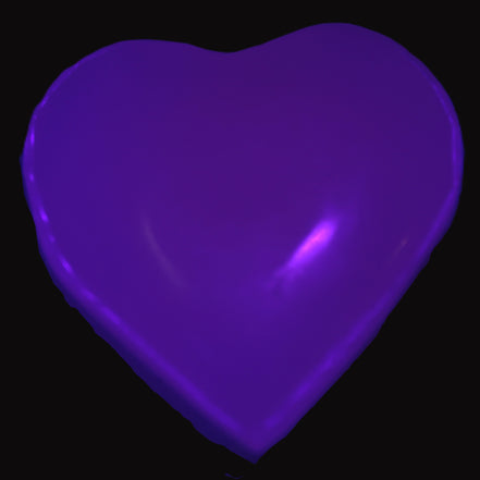 Mangano Calcite heart 38mm 20-25g  in UV light - Rocks and Things Store