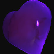 Mangano Calcite heart 38mm 20-25g  in UV light - Rocks and Things Store