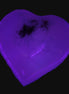 Mangano Calcite heart 38mm 20-25g  in UV light - Rocks and Things Store