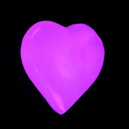 Mangano Calcite heart 38mm 20-25g  in UV light - Rocks and Things Store