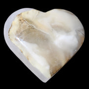 Mangano Calcite hand-carved heart 66/67*64/70mm 130-136g in sunlight - Rocks and Things Store