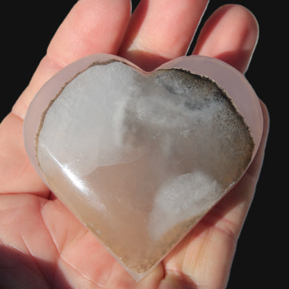 Mangano Calcite hand-carved heart 67-94mm  129-274g Rocks and Things