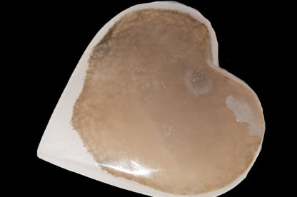 Mangano Calcite hand-carved heart 60-65mm  112-117g Rocks and Things