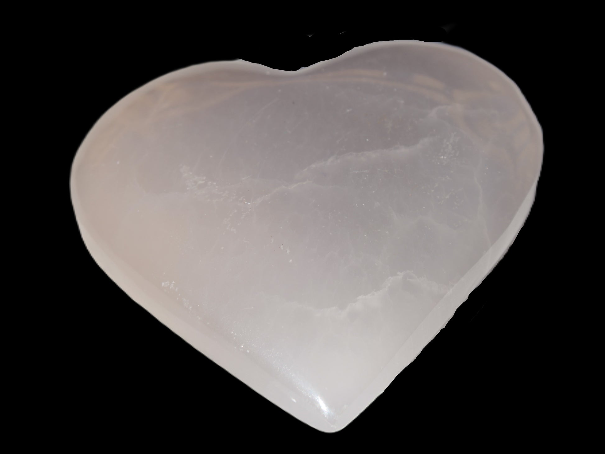 Mangano Calcite hand-carved heart 60-65mm  112-117g Rocks and Things