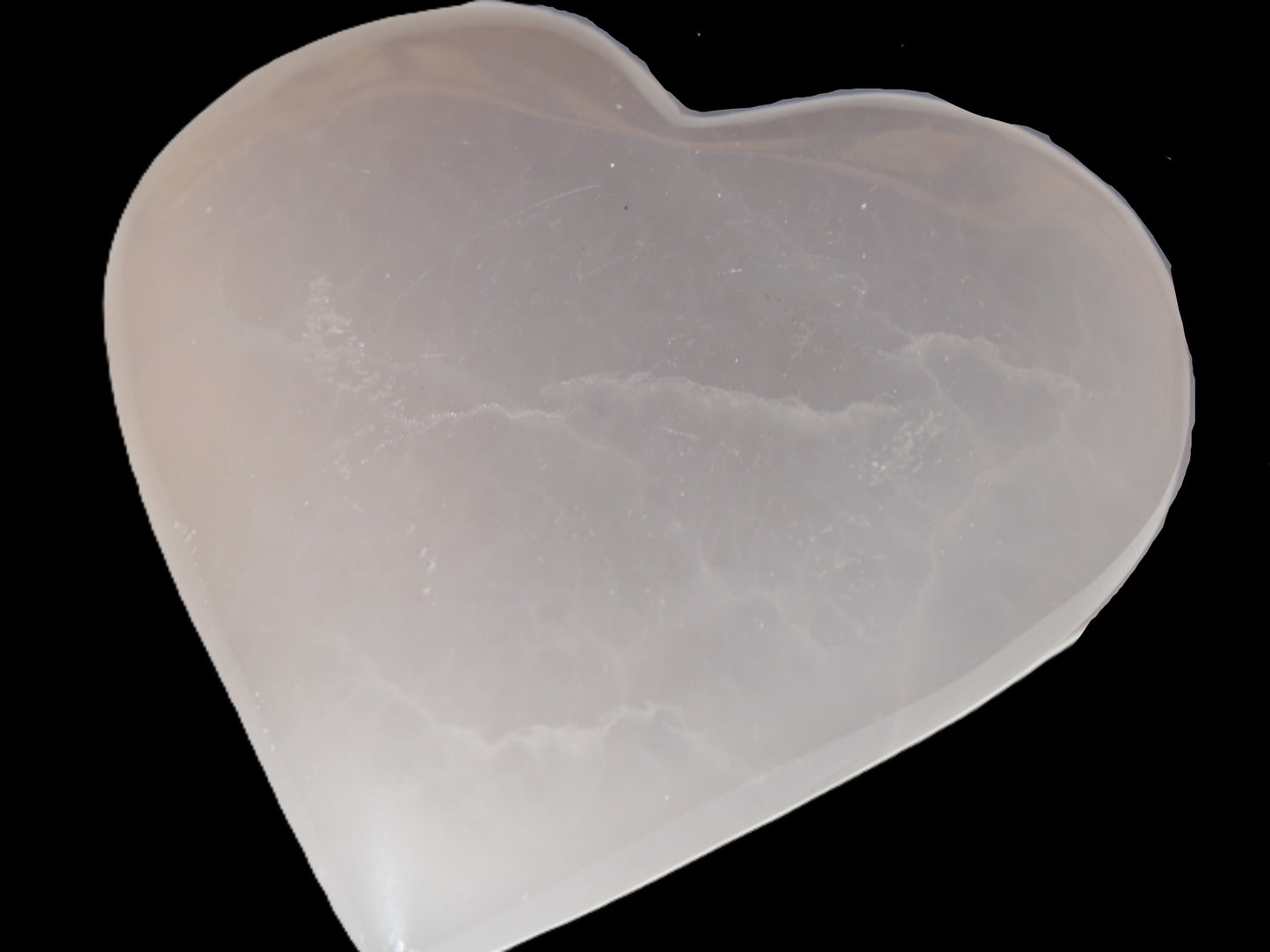 Mangano Calcite hand-carved heart 60-65mm  112-117g Rocks and Things