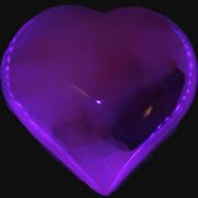 Mangano Calcite hand-carved heart 60-65mm  112-117g in UV light -  Rocks and Things Store