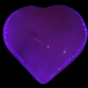 Mangano Calcite hand-carved heart 60-65mm  112-117g in UV light -  Rocks and Things Store