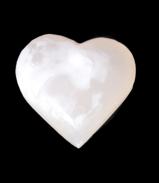 Mangano Calcite hand-carved heart 47-49mm 58-66g in sunshine - Rocks and Things Store