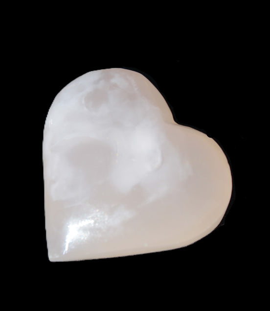 Mangano Calcite hand-carved heart 47-49mm 58-66g Rocks and Things