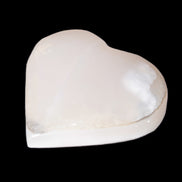 Mangano Calcite hand-carved heart 47-49mm 58-66g in sunlight - Rocks and Things Store