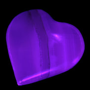 Mangano Calcite heart 38-44mm 36-39g in UV light - Rocks and Things Store