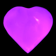 Mangano Calcite heart 38-44mm 36-39g in UV light - Rocks and Things Store