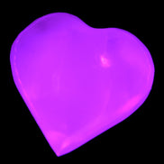 Mangano Calcite heart 38-44mm 36-39g in UV light - Rocks and Things Store